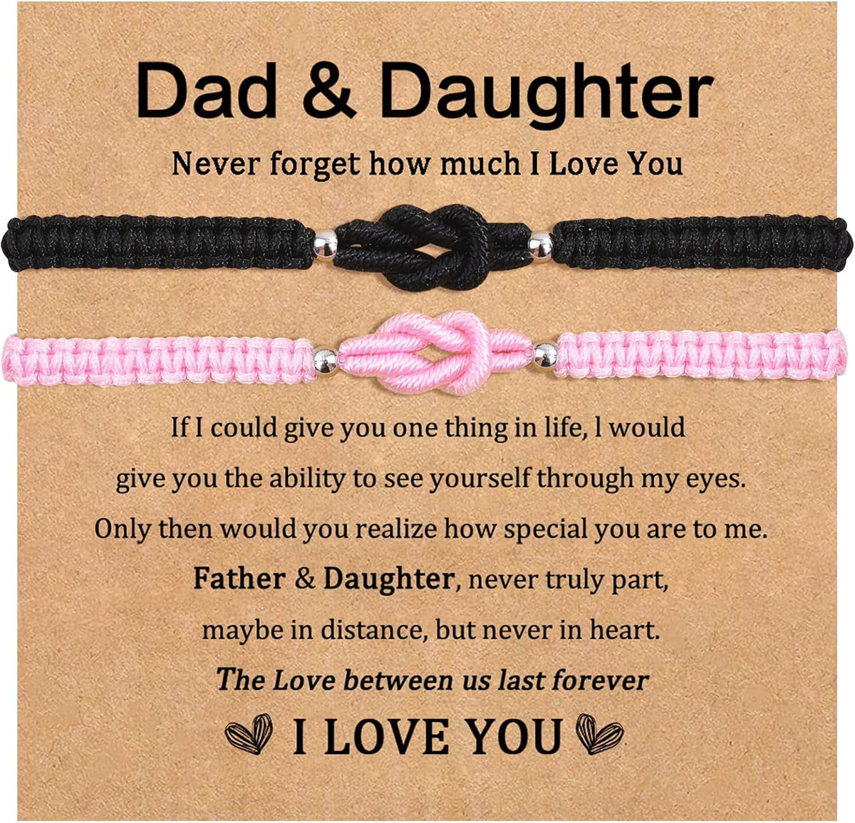 Matching Bracelet Set for Dad and Daughter or Mother and Son, 2-3 Pieces
