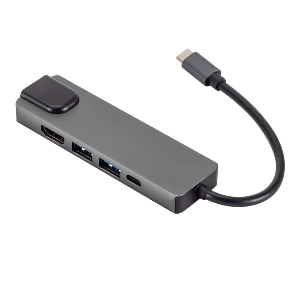 SaharaCase 5-in-1 USB-C Hub with Ethernet, 4K HDMI, 100W PD Pass-Through – Compatible with MacBook & PC