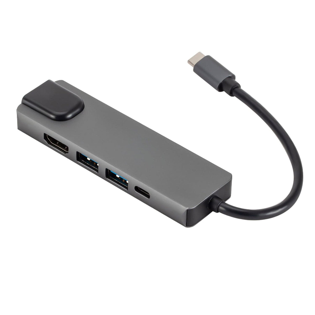 SaharaCase 5-in-1 USB-C Hub with Ethernet, 4K HDMI, 100W PD Pass-Through – Compatible with MacBook & PC