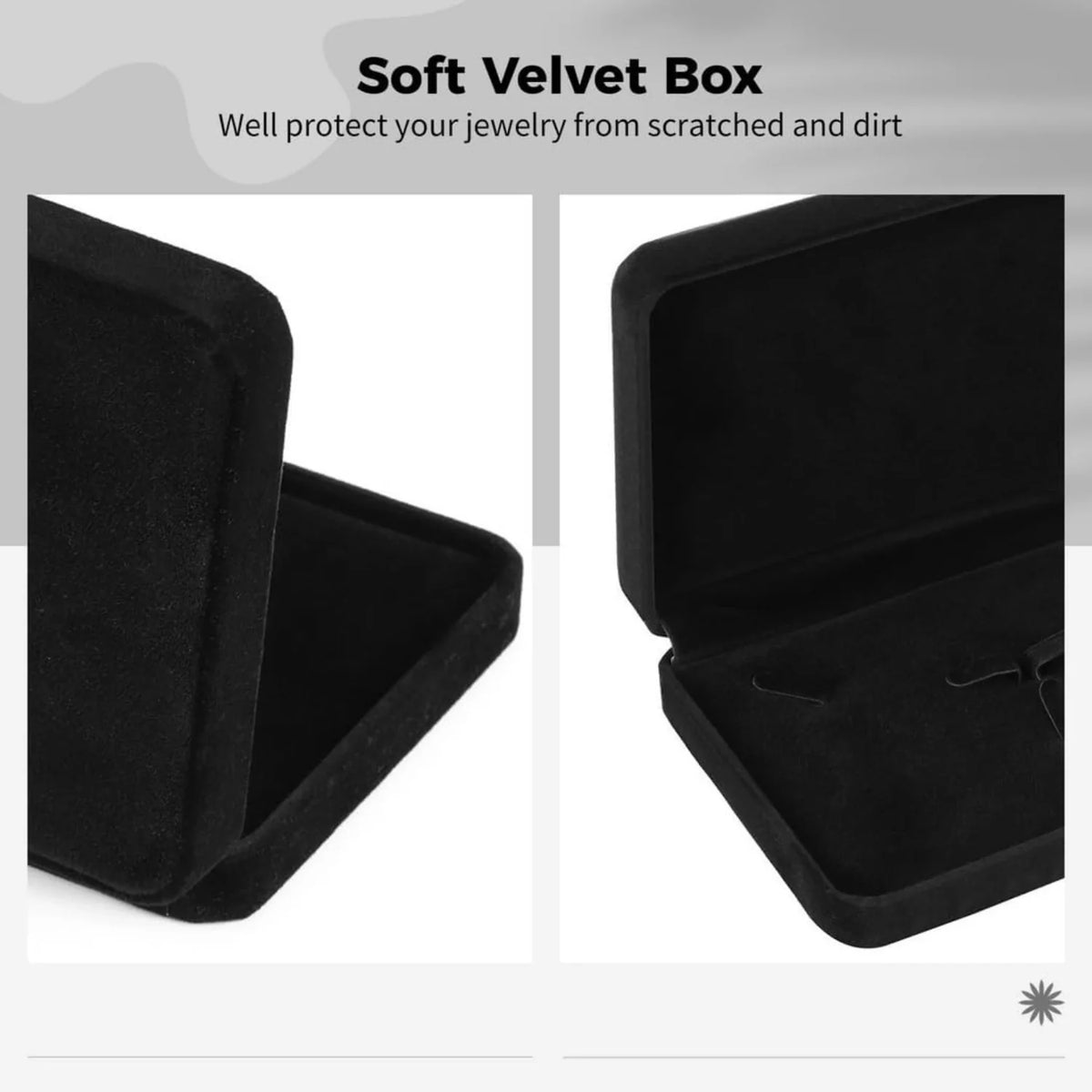 Black Velvet Jewelry Gift Box for Necklace, Ring and Earring Sets