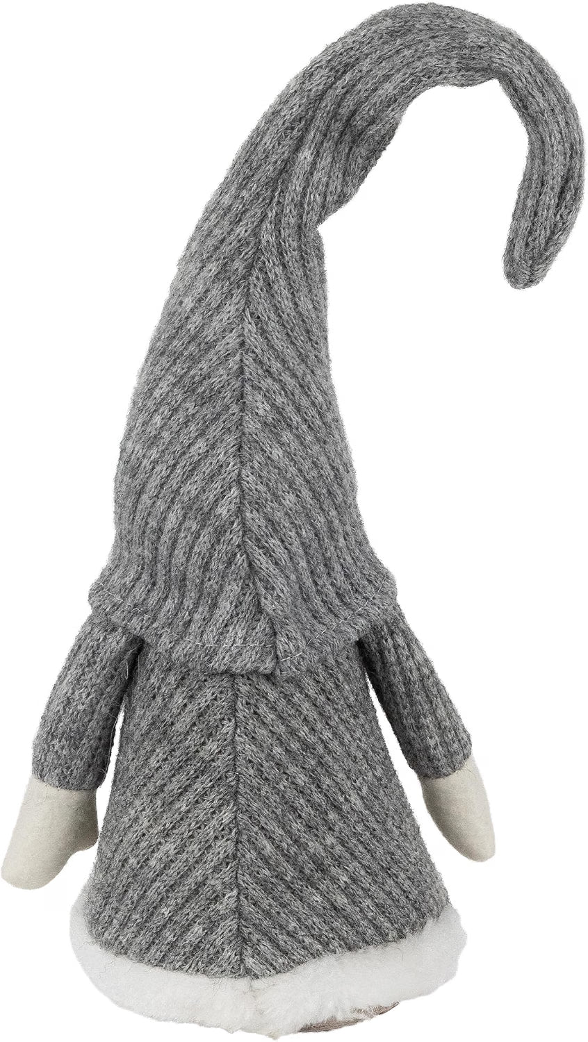 Gray and White Standing Christmas Gnome, 14 Inch Tabletop Decor
