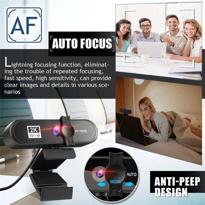 2K Autofocus USB Conference Webcam with Microphone