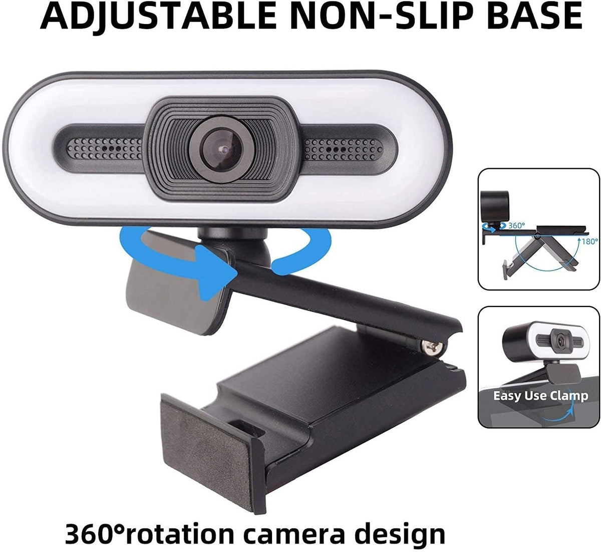 2K USB Webcam with Microphone and Auto Light Correction