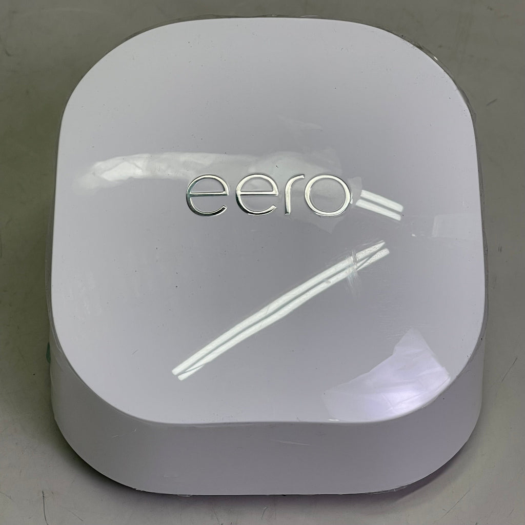 eero 6+ Mesh Wi-Fi Router, 1 Gigabit, Covers 1,500 sq ft, White (Open Box – No Power Adapter)