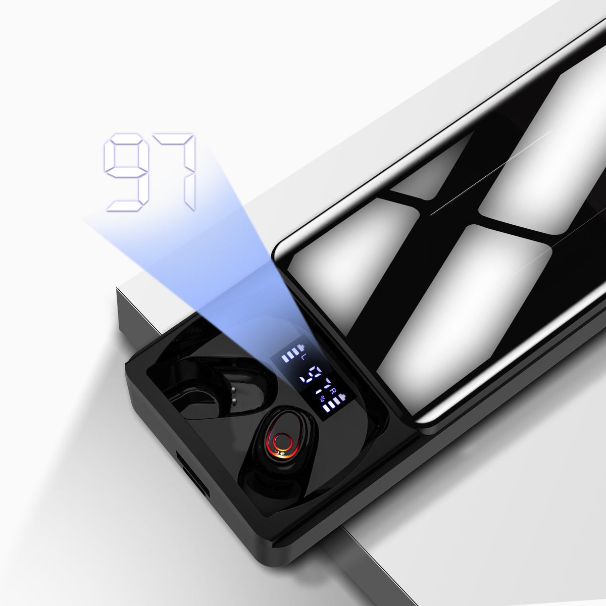 Bluetooth 5.1 Wireless Earbuds with LED Charging Case