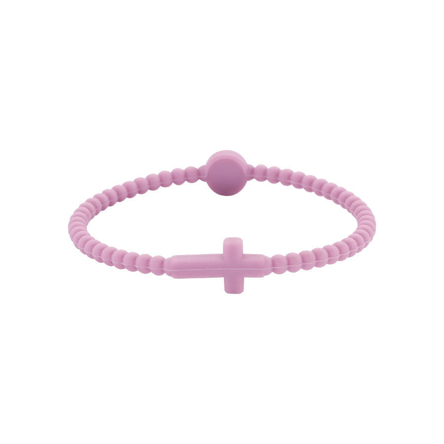 Silicone Cross Bracelet Set, 7 Pieces