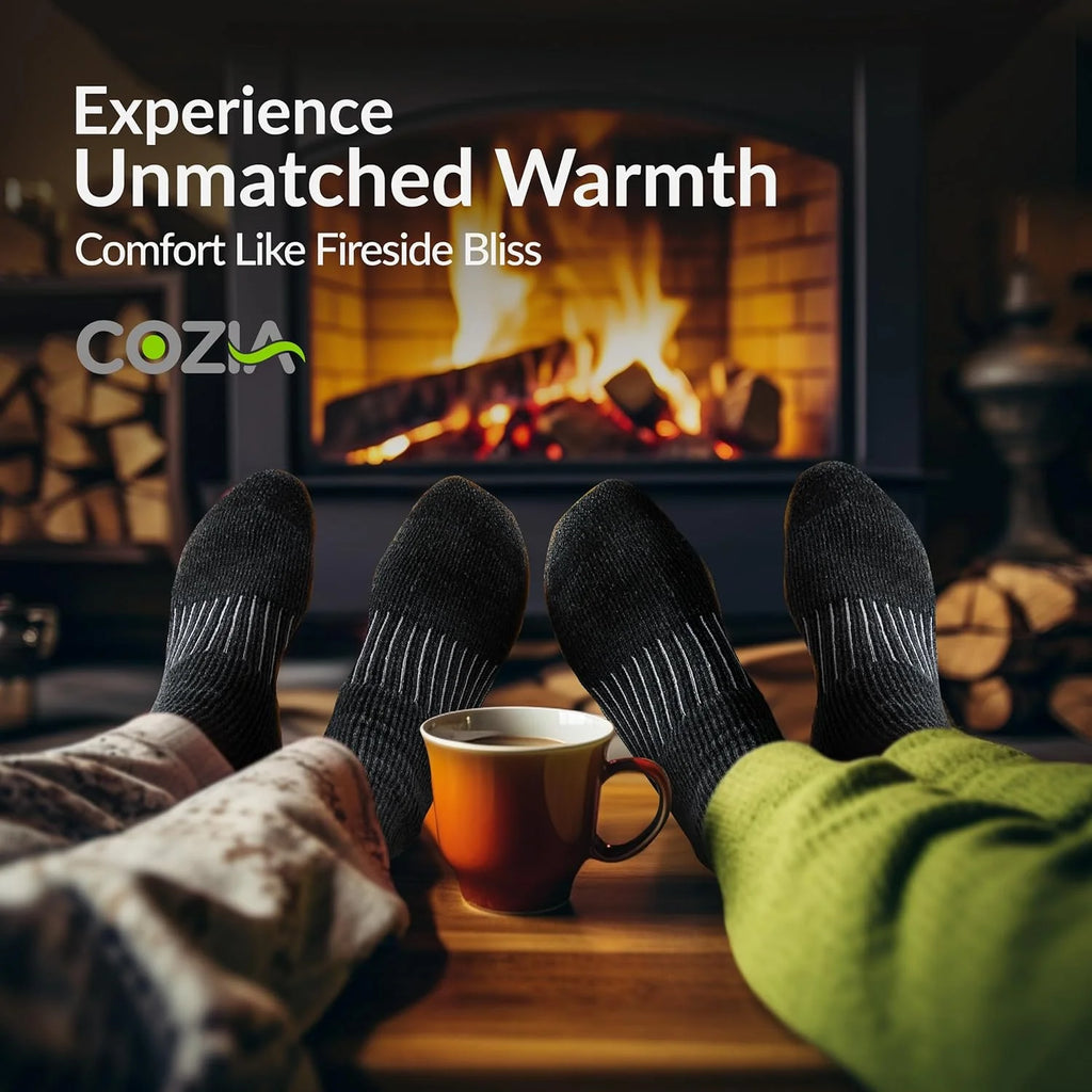 Merino Wool Winter Socks, Warm Cozy Boot Socks for Men and Women