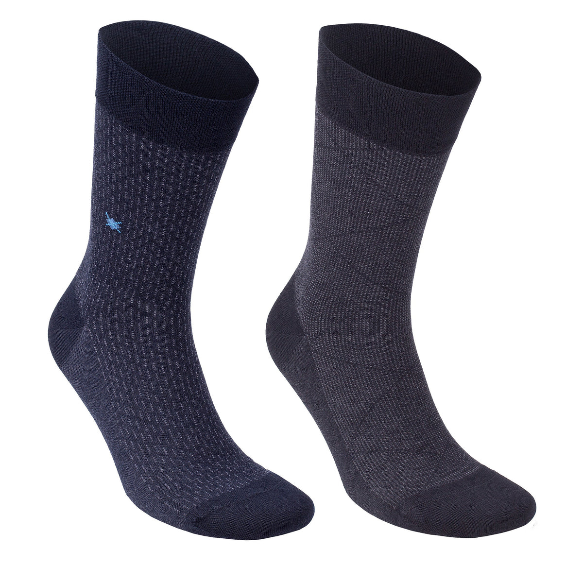 Men's bamboo dress socks 6-pack gift box in navy, slate, steel and brown