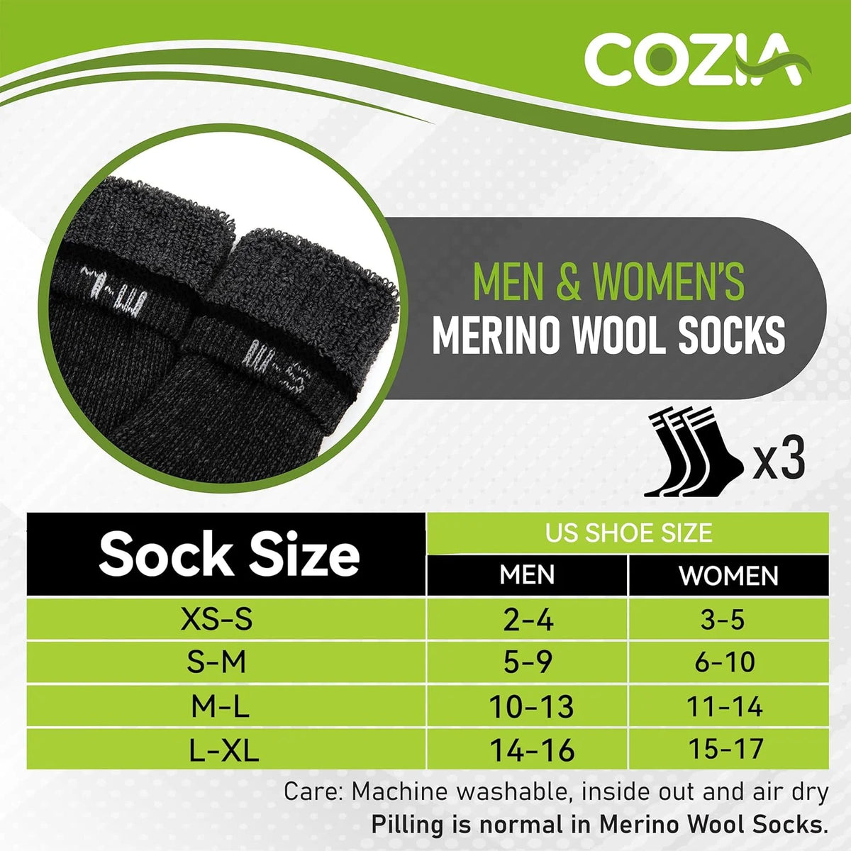 Merino Wool Winter Socks, Warm Cozy Boot Socks for Men and Women