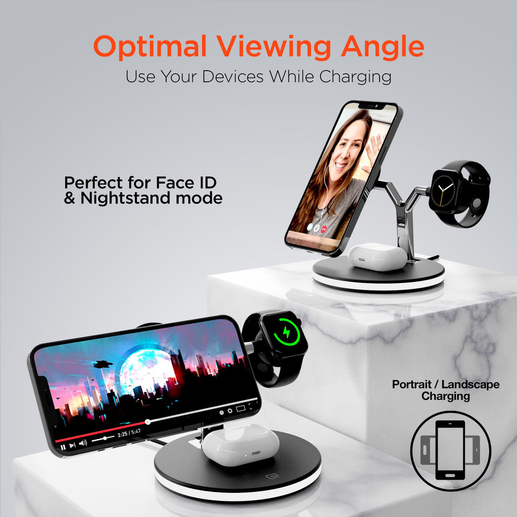 HyperGear MaxCharge 3-in-1 MagSafe-Compatible Wireless Charging Stand