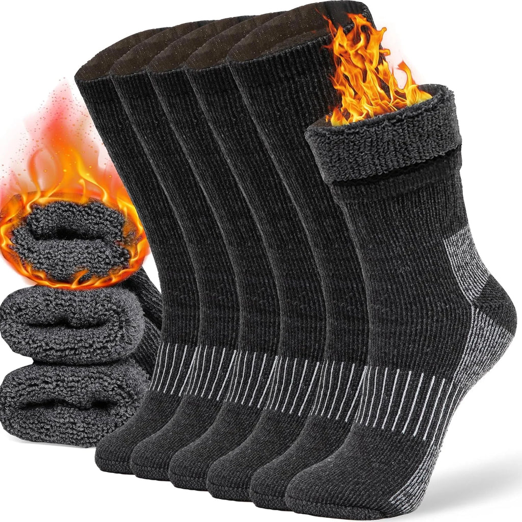 Merino Wool Winter Socks, Warm Cozy Boot Socks for Men and Women