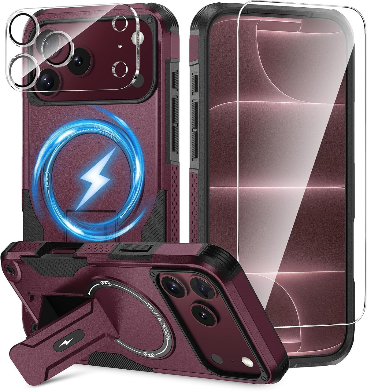 Magnetic Case with Stand Compatible with iPhone 18 Pro Max – Includes Screen & Camera Protector