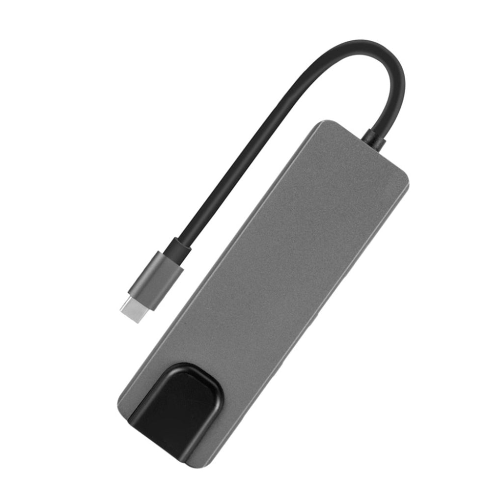 SaharaCase 5-in-1 USB-C Hub with Ethernet, 4K HDMI, 100W PD Pass-Through – Compatible with MacBook & PC