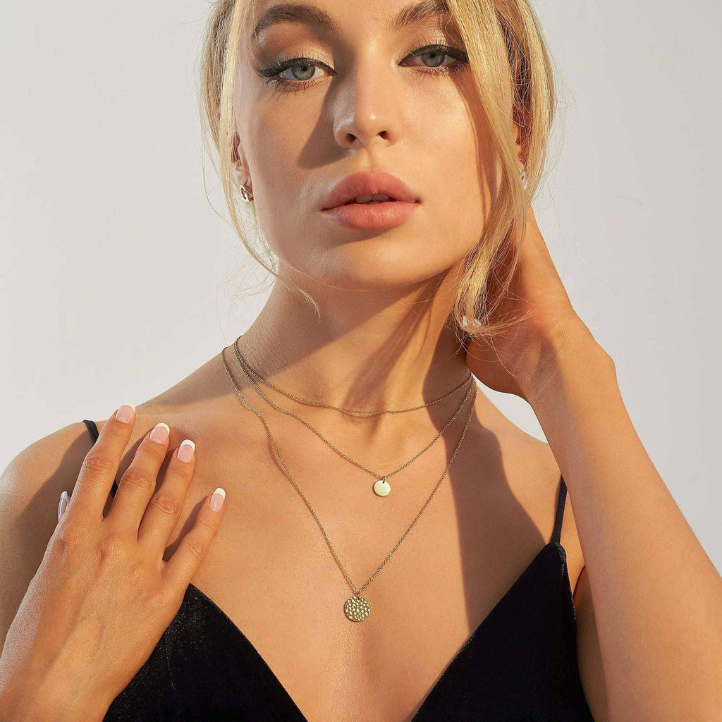 14K Gold Plated Layered Choker Necklace
