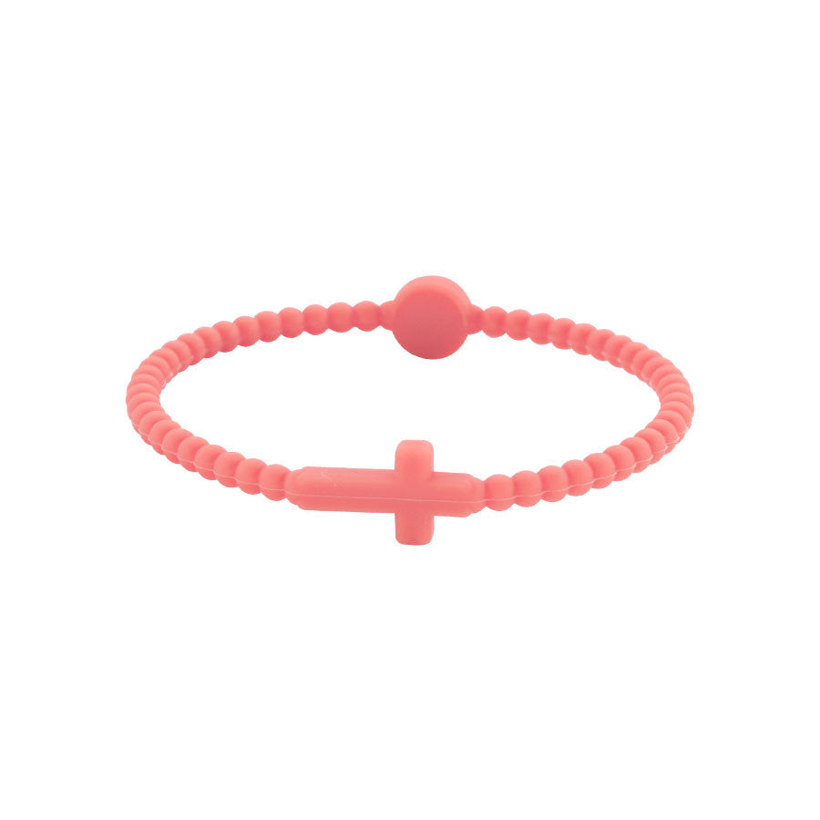 Silicone Cross Bracelet Set, 7 Pieces