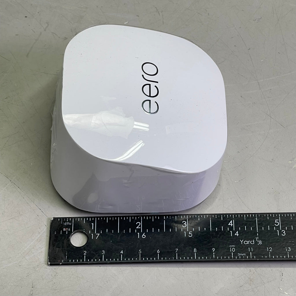 eero 6+ Mesh Wi-Fi Router, 1 Gigabit, Covers 1,500 sq ft, White (Open Box – No Power Adapter)