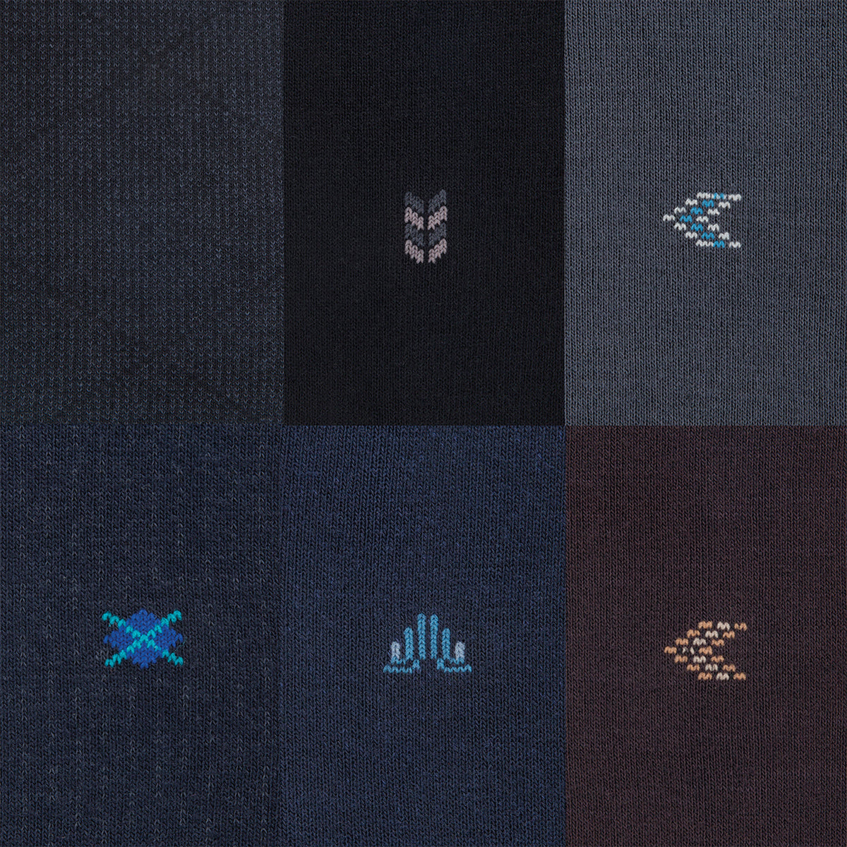 Men's bamboo dress socks 6-pack gift box in navy, slate, steel and brown