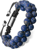 Men's blue lapis lazuli beaded bracelet, Morocco style