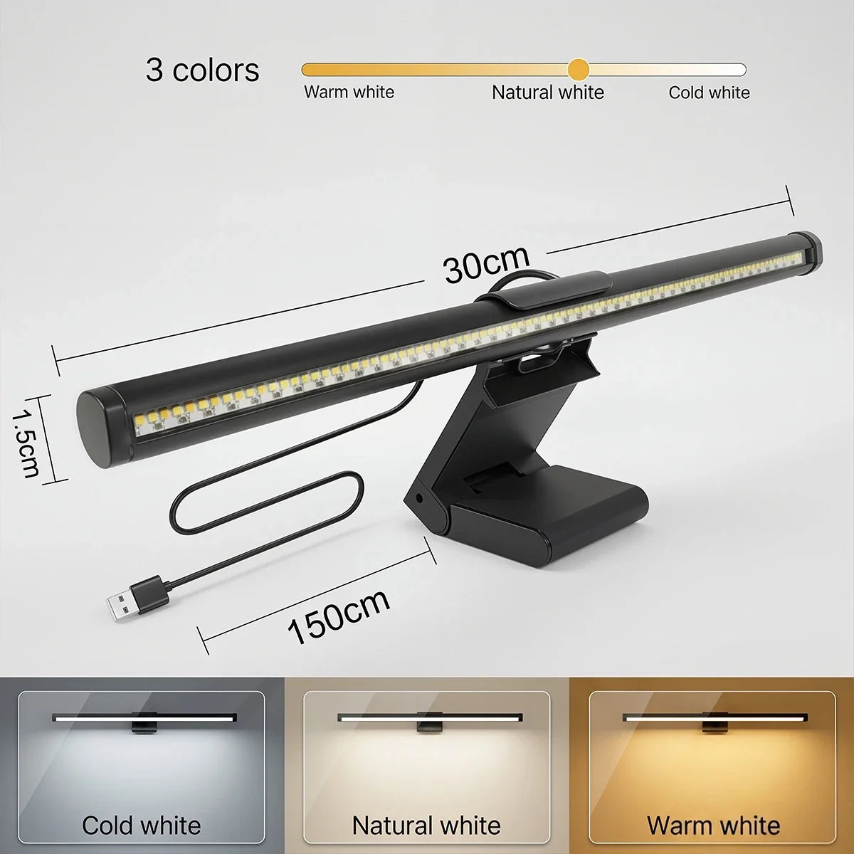 LED Monitor Light Bar, Dimmable (1 or 2 Pack)