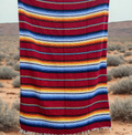 Desert flame Mexican Baja-style woven throw blanket