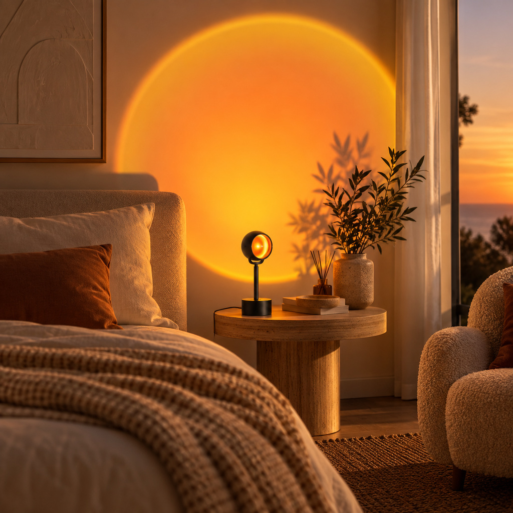 Sunset Projection Lamp – USB Ambient Light Projector for Bedroom