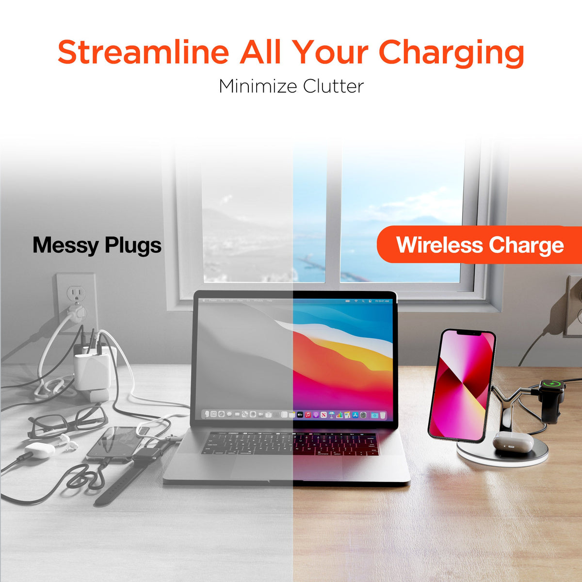 HyperGear MaxCharge 3-in-1 MagSafe-Compatible Wireless Charging Stand