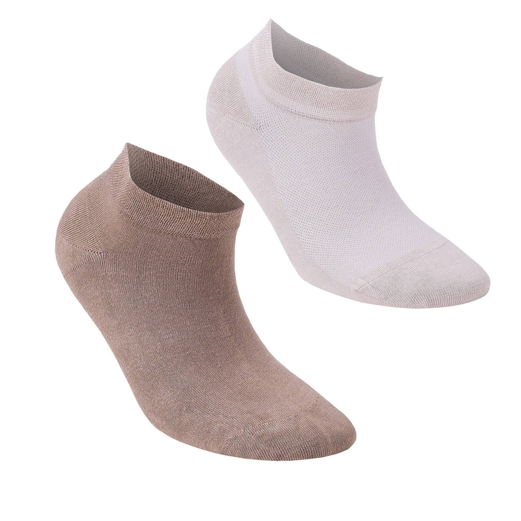 Women's bamboo ankle socks 8-pack gift box in warm neutrals