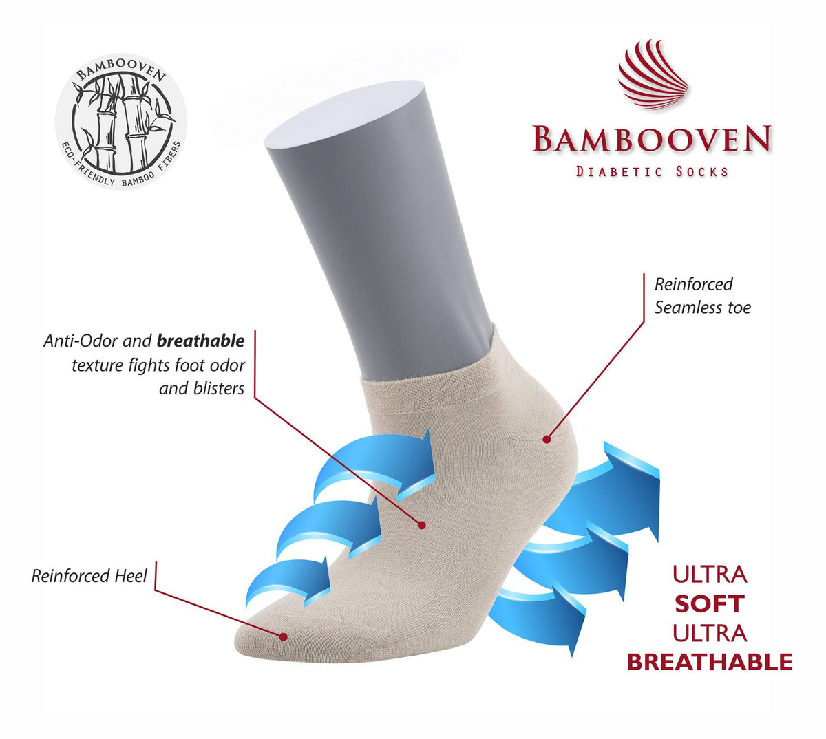 Women's bamboo ankle socks 8-pack gift box in warm neutrals