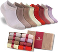 Women's bamboo ankle socks 8-pack gift box in warm neutrals