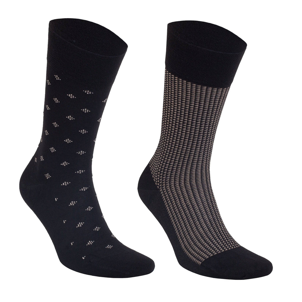 Men's bamboo dress socks 8-pack gift box in black, charcoal and taupe
