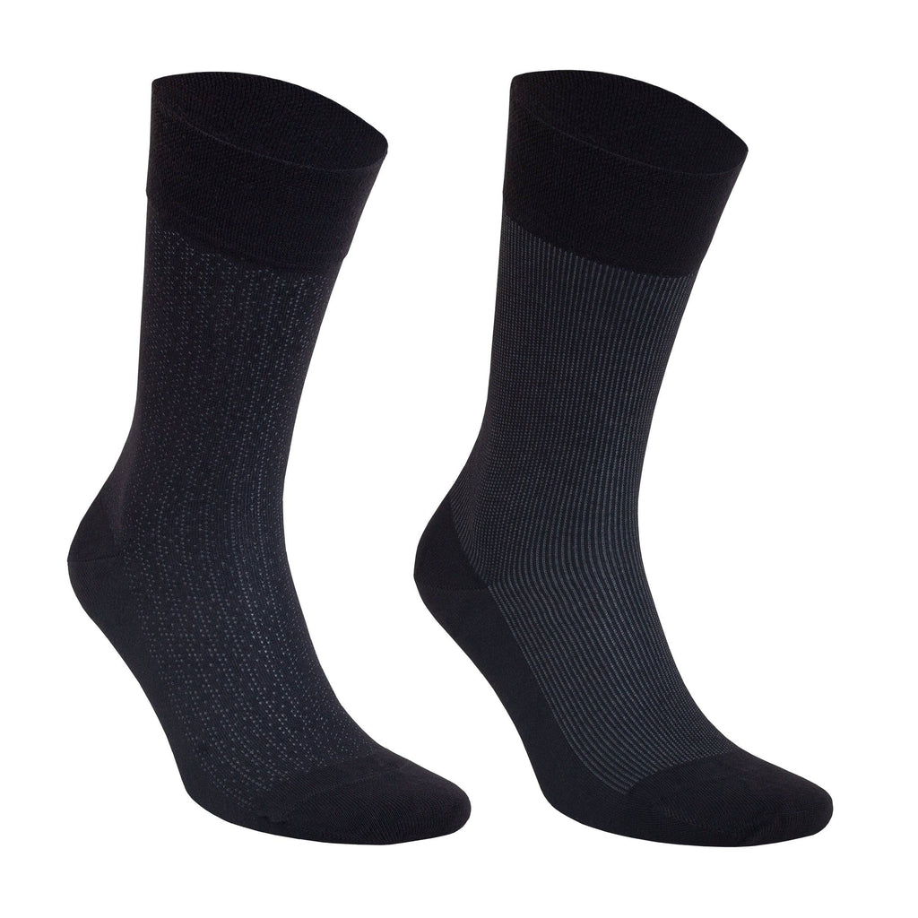 Men's bamboo dress socks 8-pack gift box in black, charcoal and taupe