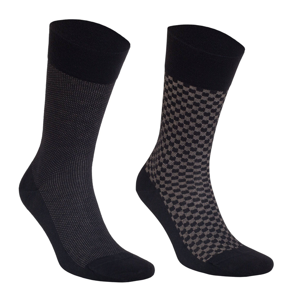 Men's bamboo dress socks 8-pack gift box in black, charcoal and taupe