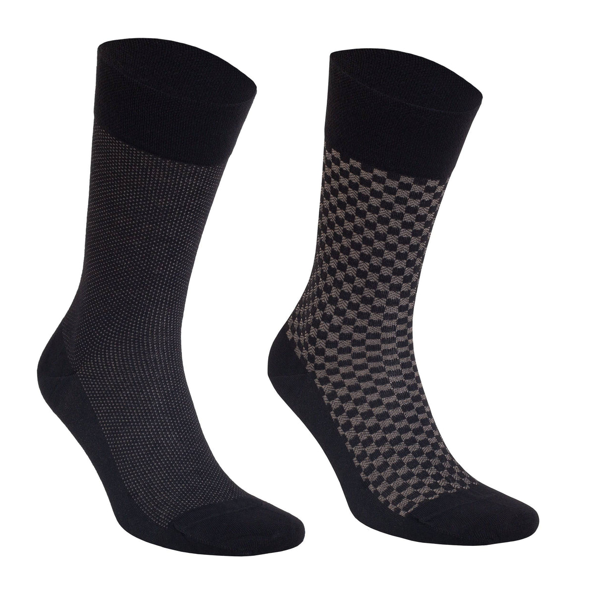 Men's bamboo dress socks 8-pack gift box in black, charcoal and taupe