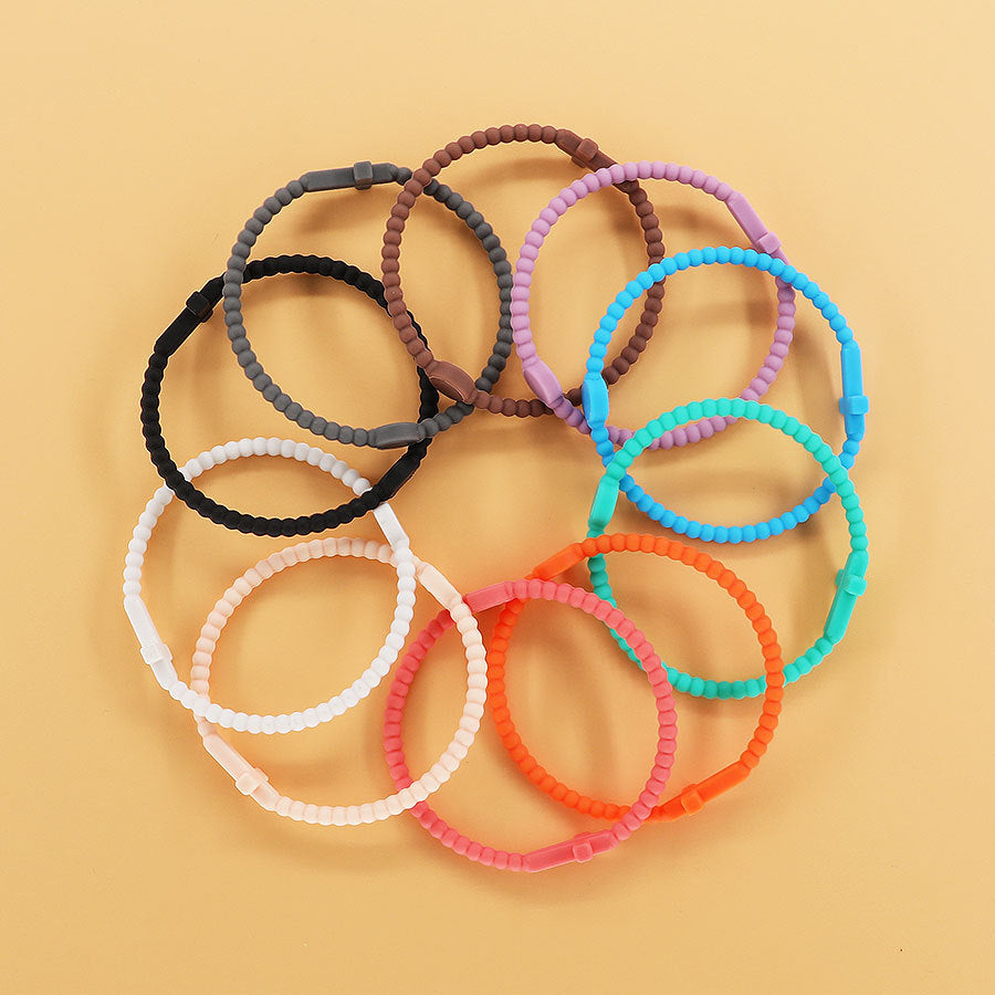 Silicone Cross Bracelet Set, 7 Pieces