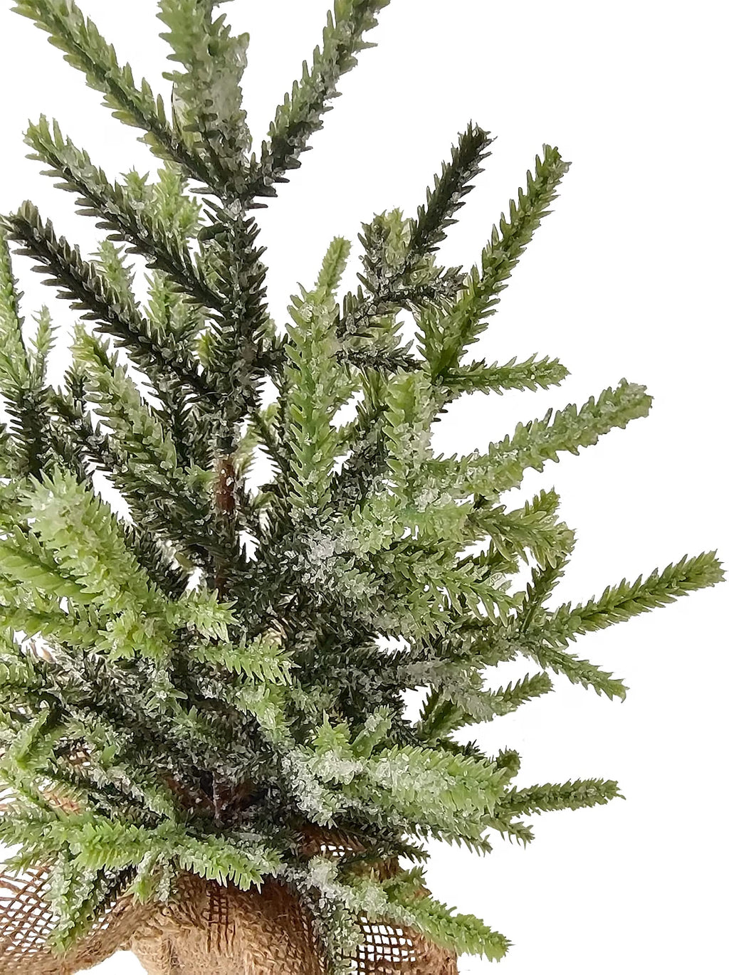 Frosted Mini Pine Tree with Jute Base, 13 Inch Christmas Tabletop Decor