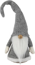 Gray and White Standing Christmas Gnome, 14 Inch Tabletop Decor