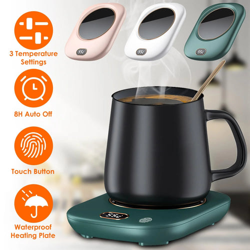 Electric Coffee Mug Warmer for Desk with 3 Temperature Settings and Auto Shut-Off