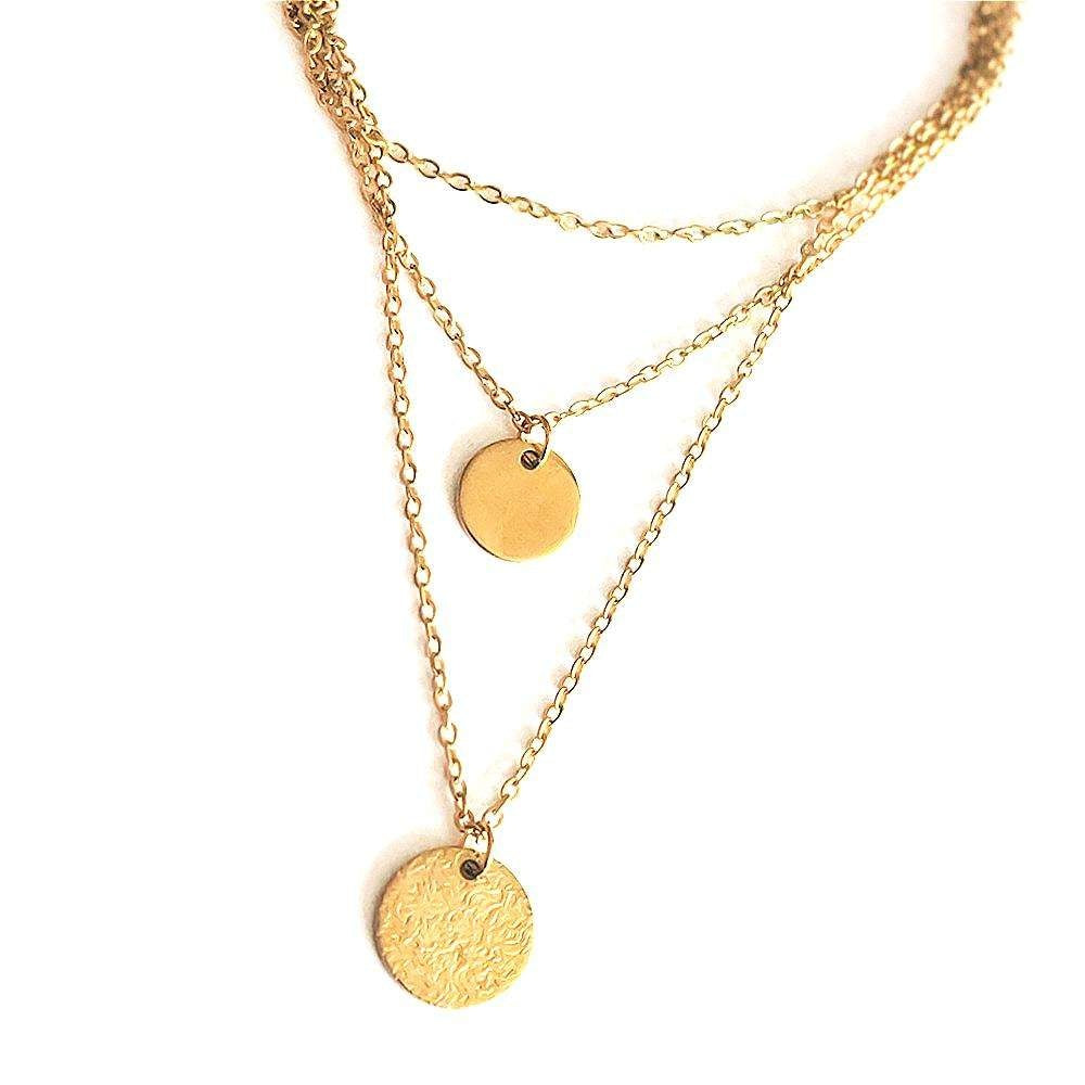 14K Gold Plated Layered Choker Necklace