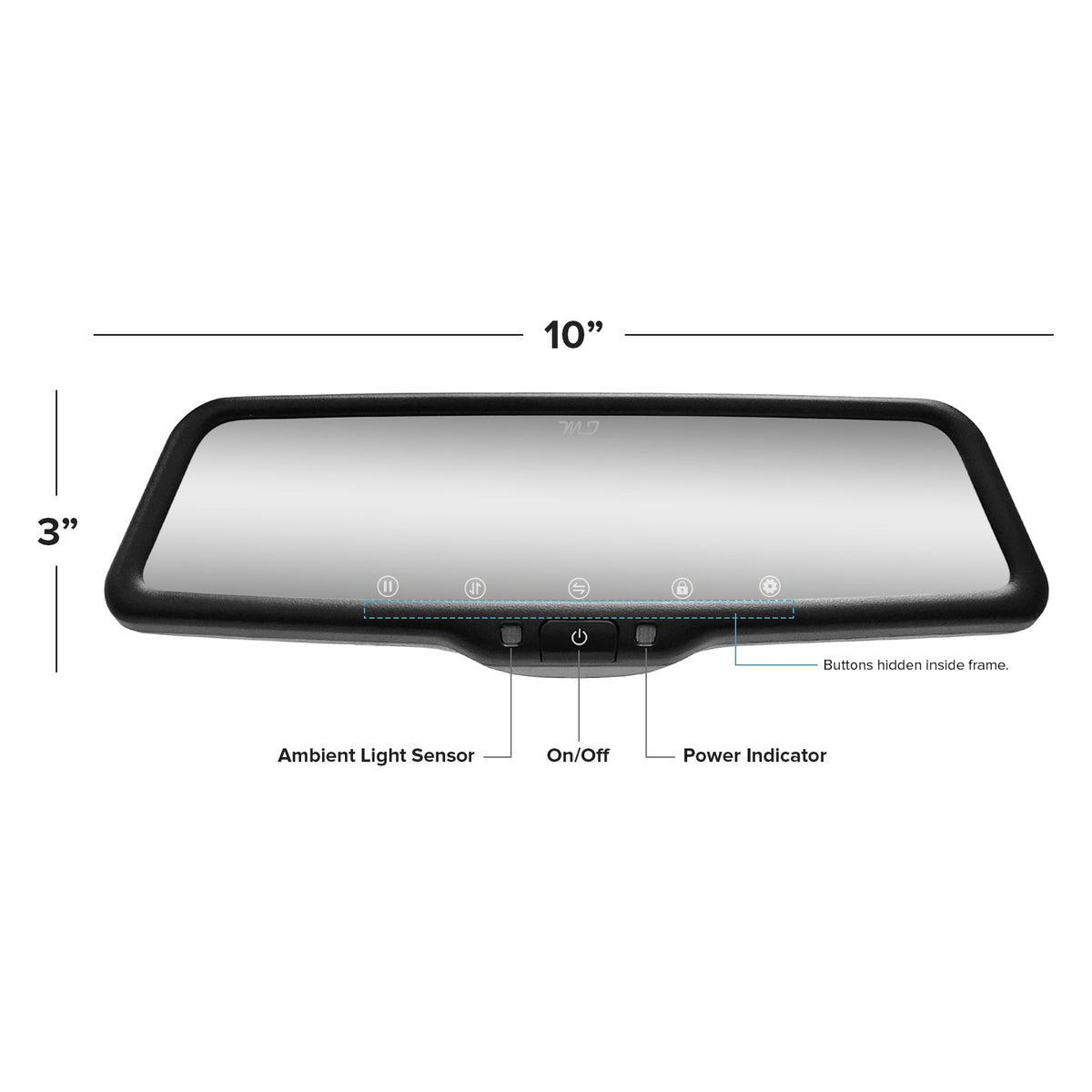 Master Tailgaters 10" Rear View Mirror Dash Cam with Backup Camera, 1080p, WiFi