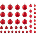 Red Glass Ball Christmas Ornament Set, 40 Pieces, Shiny and Matte