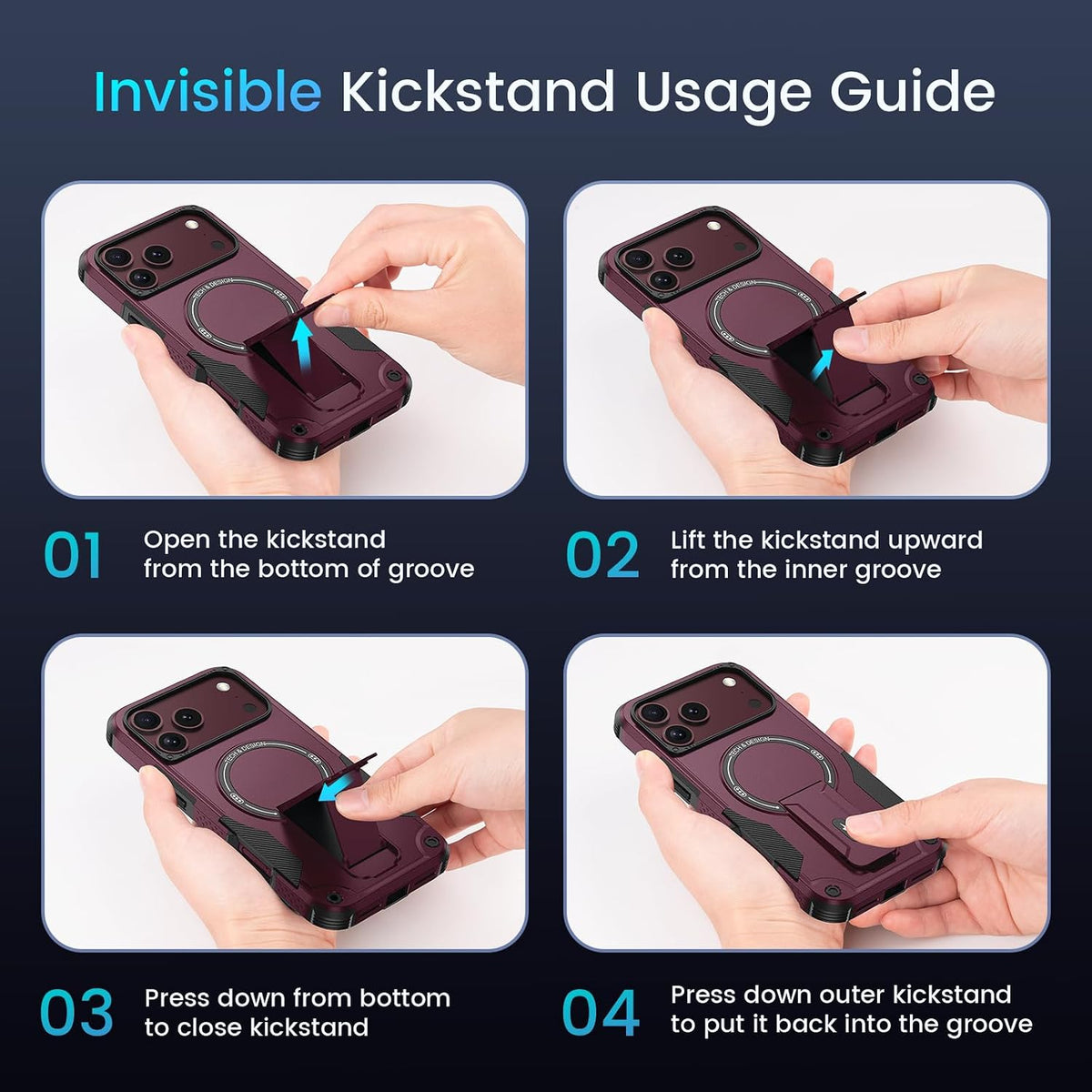Magnetic Case with Stand Compatible with iPhone 18 Pro Max – Includes Screen & Camera Protector