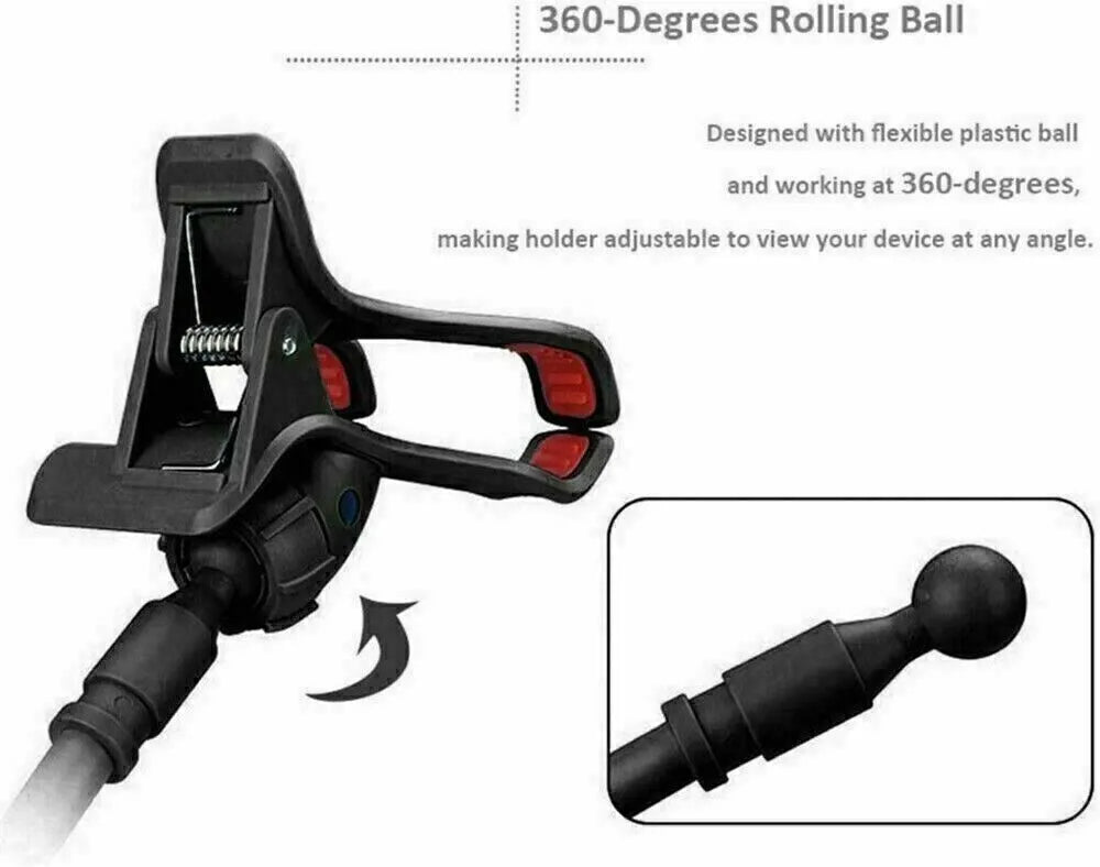 360-degree rotating ball joint on the phone clip