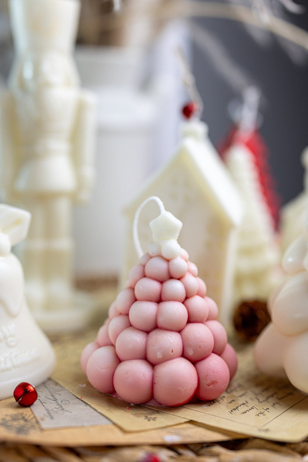 Large bubble Christmas tree soy candle