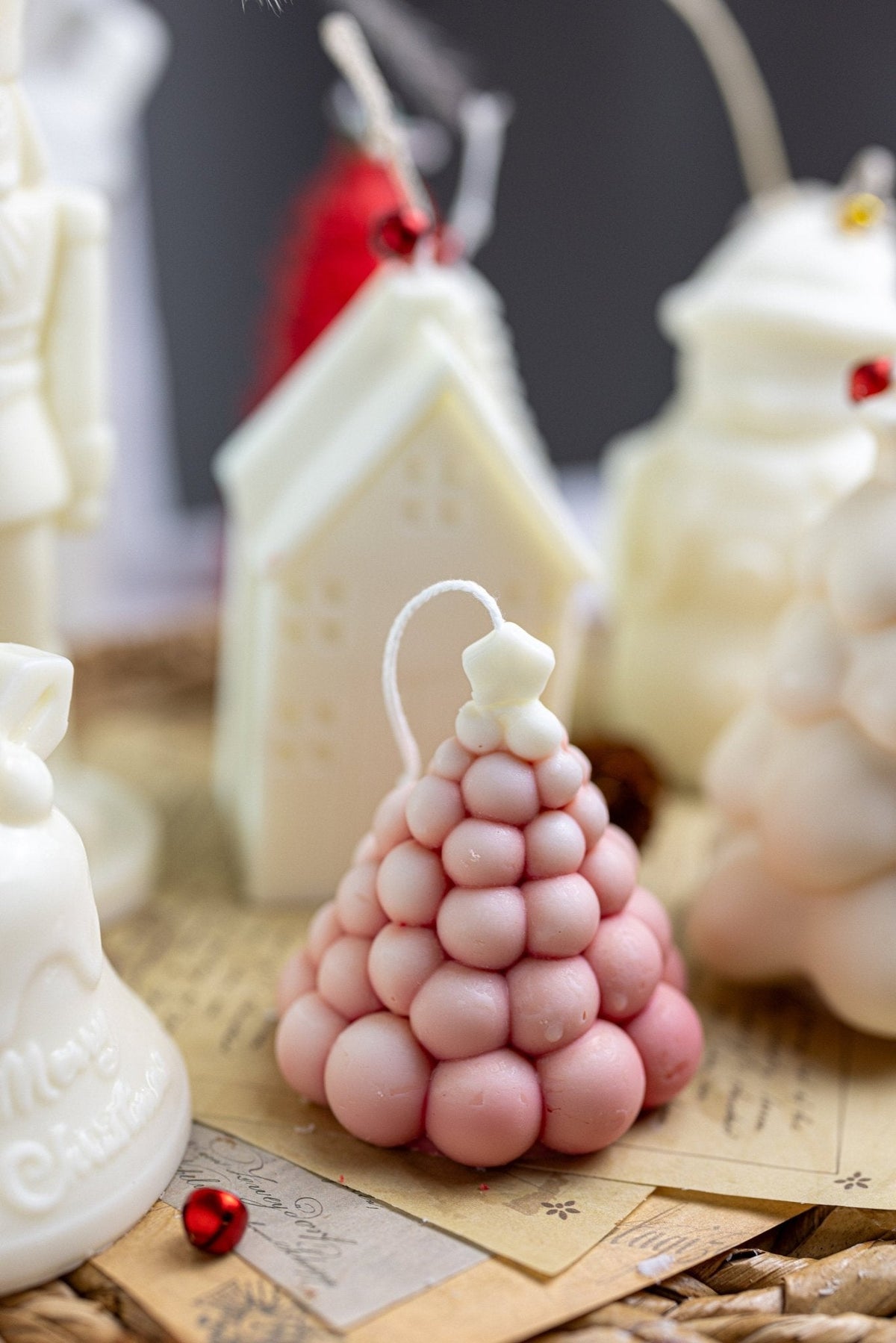 Large bubble Christmas tree soy candle