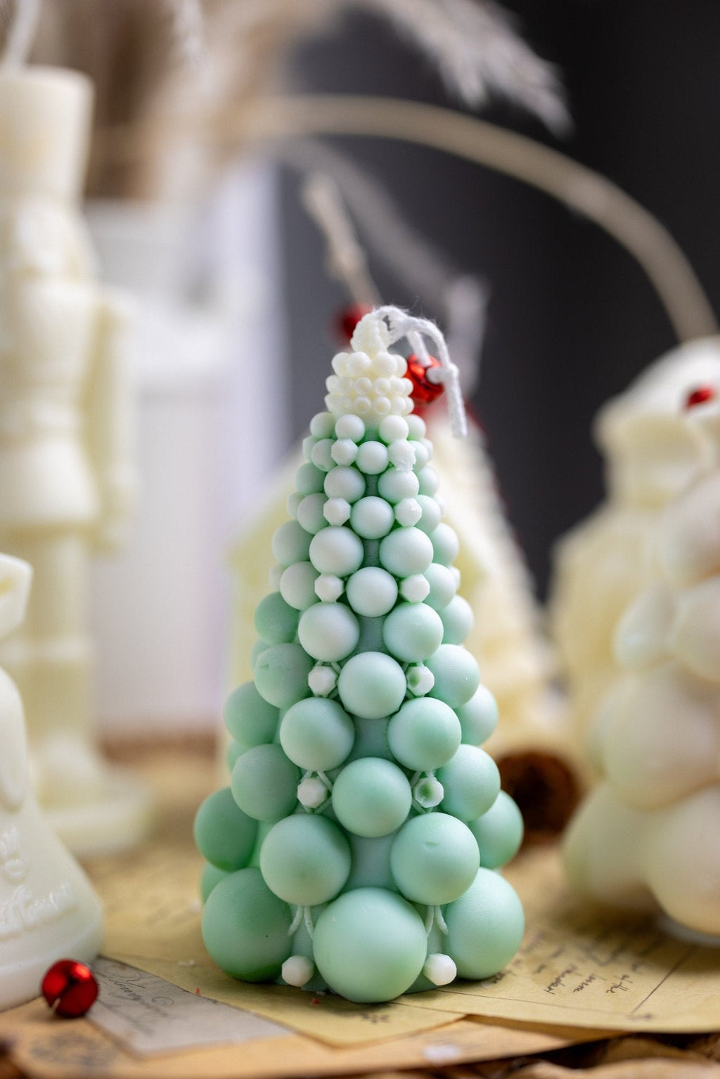 Bubble Christmas tree soy candle