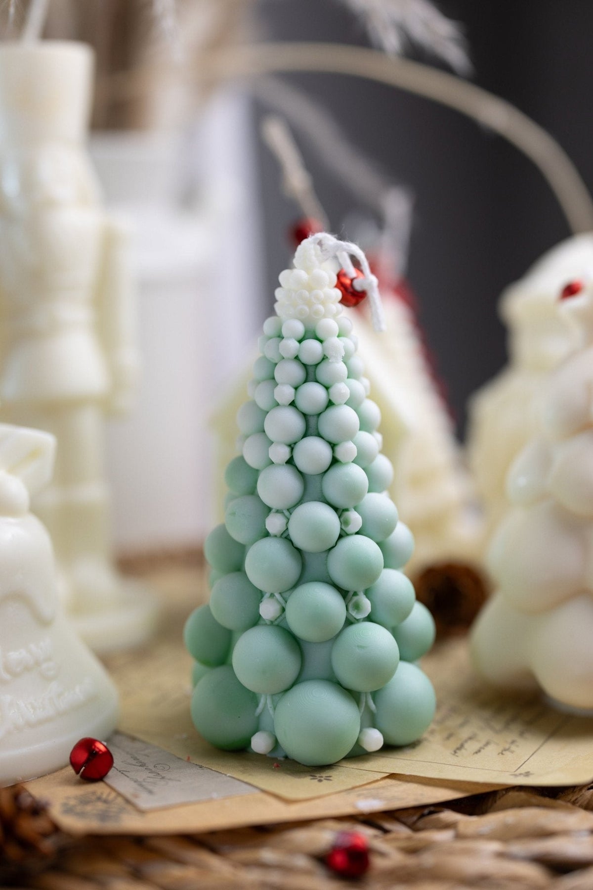 Bubble Christmas tree soy candle