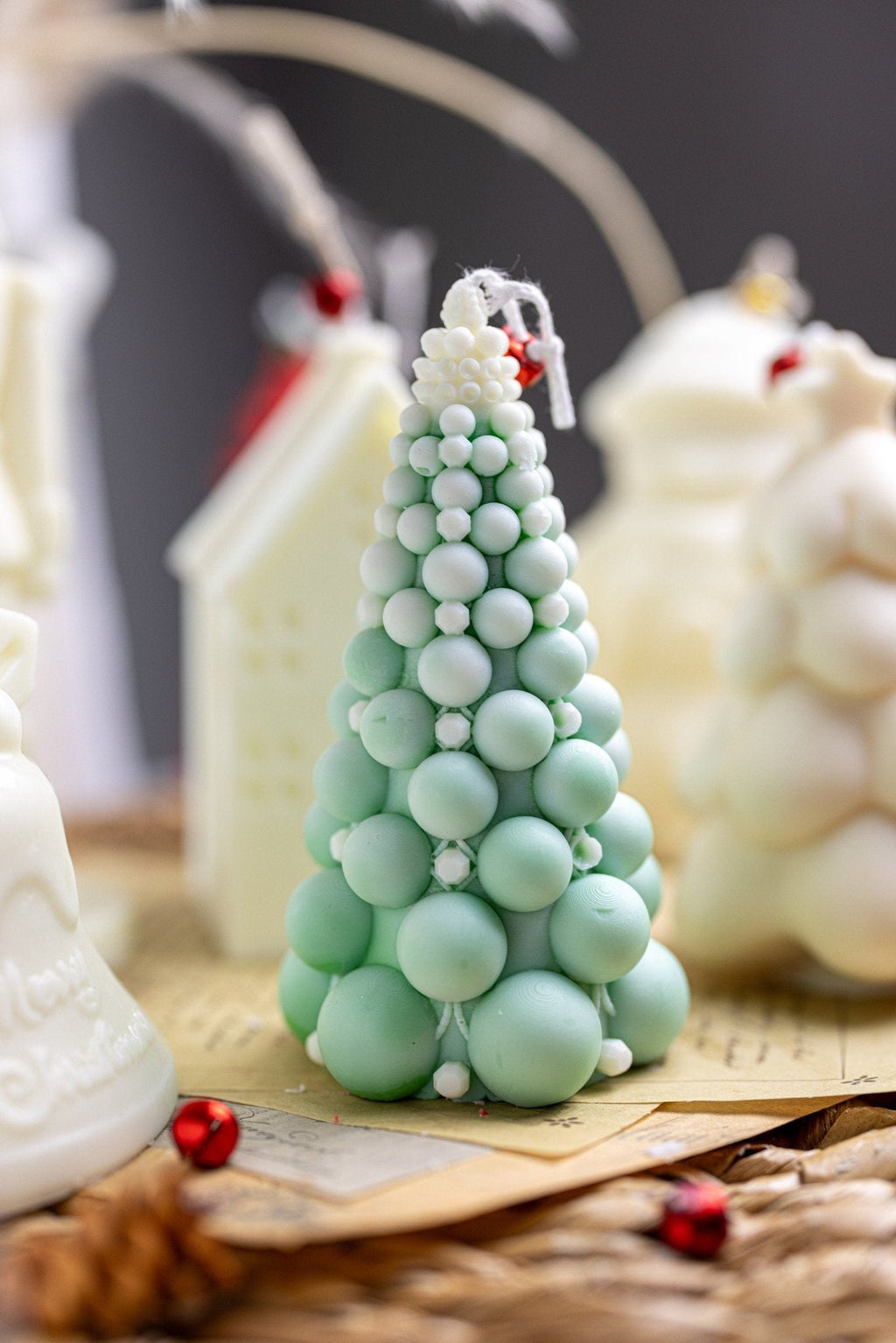 Bubble Christmas tree soy candle