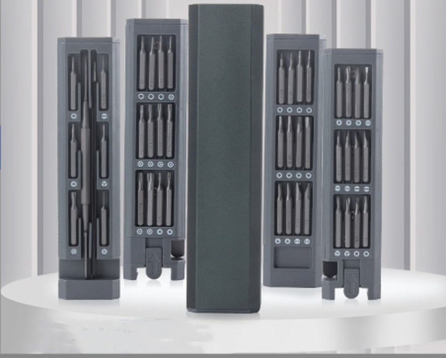 Precision screwdriver set aluminum case with slide-out bit trays