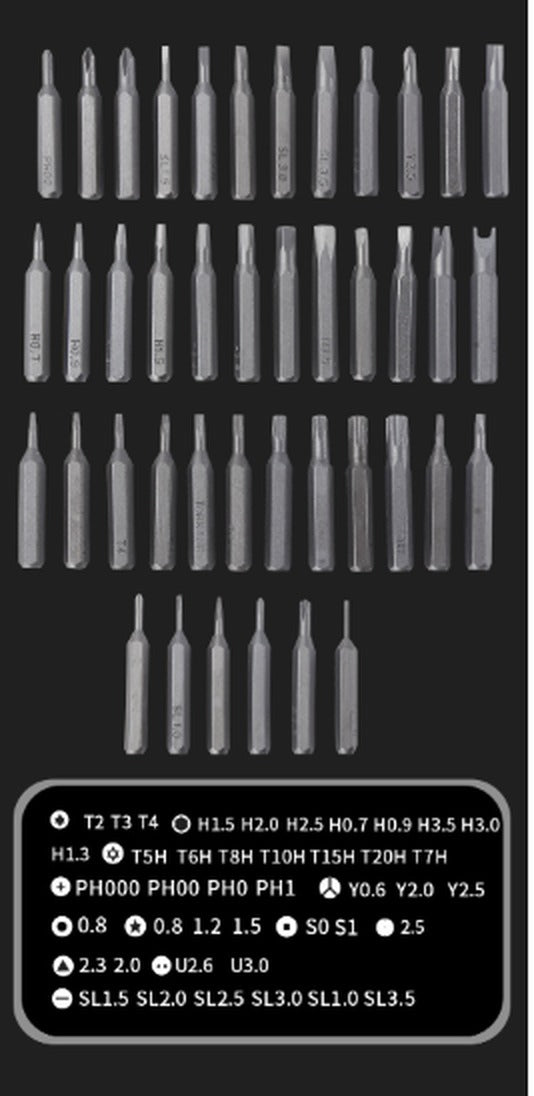 All 42 precision bits with size labels