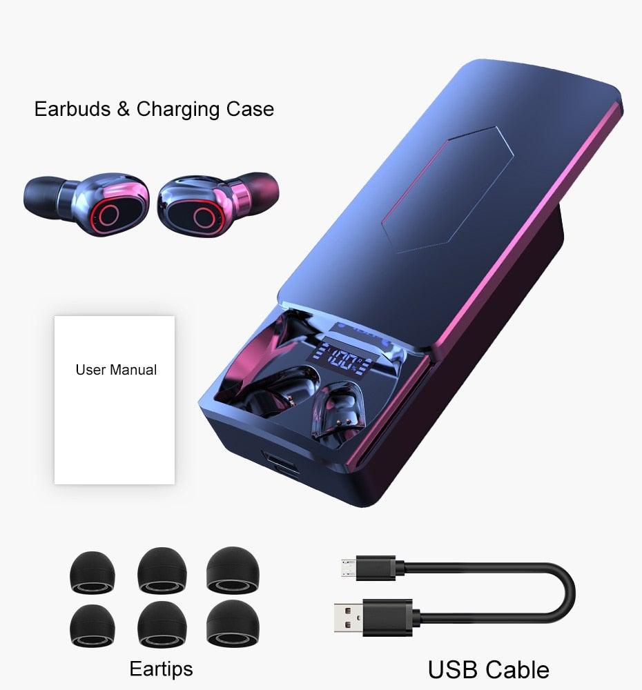 Bluetooth 5.1 Wireless Earbuds with LED Charging Case